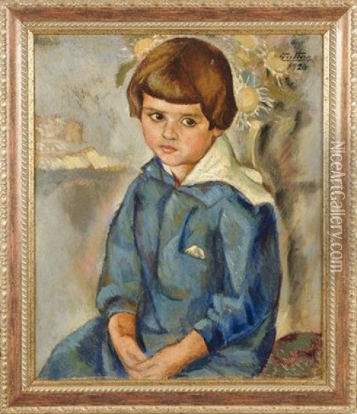 Ritratto Di Bambina Oil Painting - Alfredo Guttero