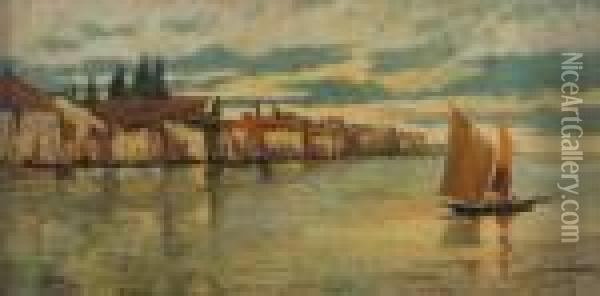 Paesaggio Lagunare Oil Painting - Guglielmo Ciardi