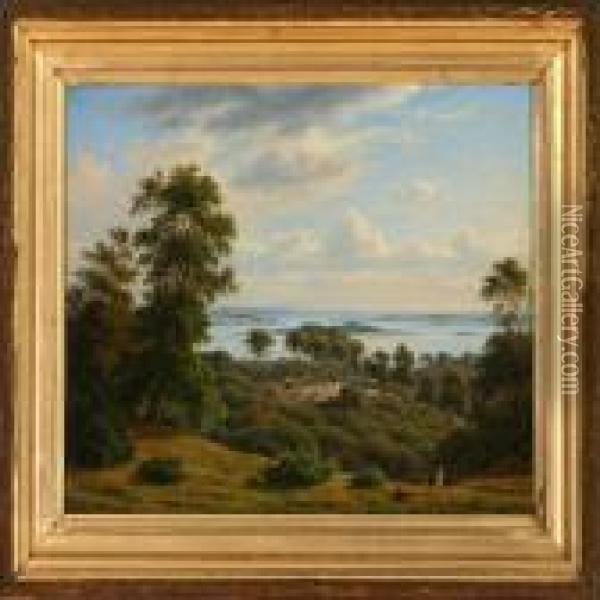 View Of Horsens Fiord, Denmark Oil Painting - F. C. Kiaerschou