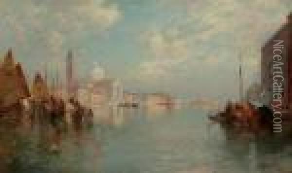 On The Grand Canal Oil Painting - Thomas Moran