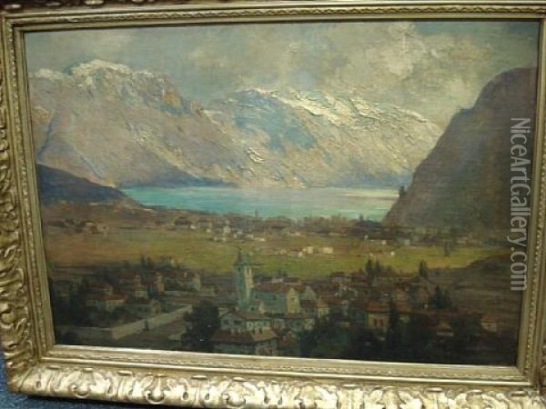 Alpine Scene Oil Painting - Erik Bogdanffy Pauly