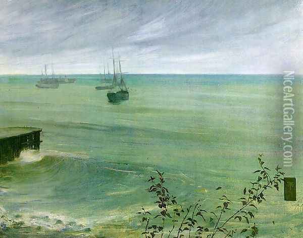 Symphony in Grey and Green, The Ocean Oil Painting - James Abbott McNeill Whistler