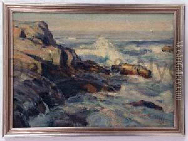 Saddle Rock In Sunlight Oil Painting - Howard Russell Butler