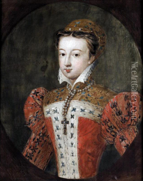 Portrait Of A Lady, Traditionally Identified As Mary Queen Of Scots Oil Painting - Jean Clouet