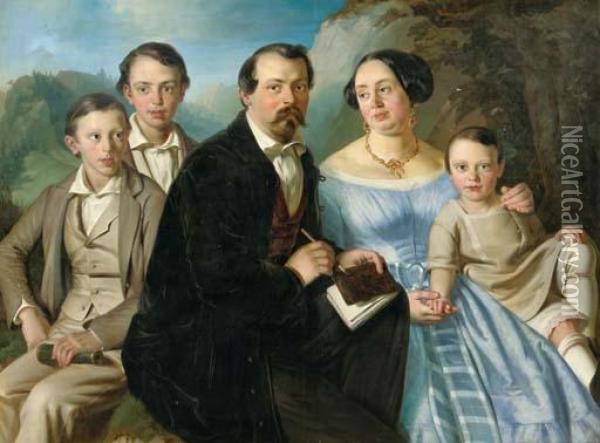 Portrait Of The Sodoma Family Oil Painting - Joseph Kessler