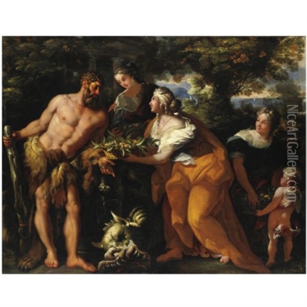 Ercole Nel Giardino Delle Esperidi Oil Painting -  Parmigianino (Michele da Parma)