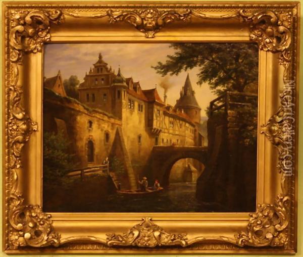 Wasserburg Oil Painting - Johann Anton Castell