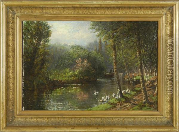 The Duck Pond Oil Painting - Winckworth Allan Gay