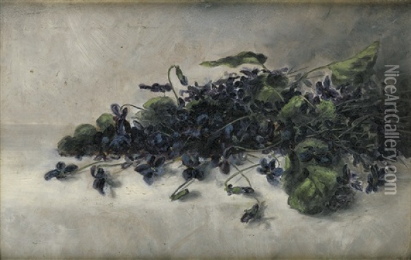 Violets Oil Painting - Pauline Powell Burns