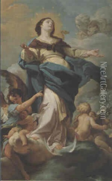 L'immaculee Conception Oil Painting - Corrado Giaquinto