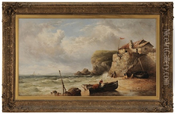 Near Lyme, Regis, Dorset Oil Painting - Henry King Taylor