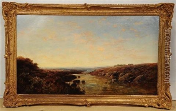 A Yorkshire River Oil Painting - Edmund John Niemann