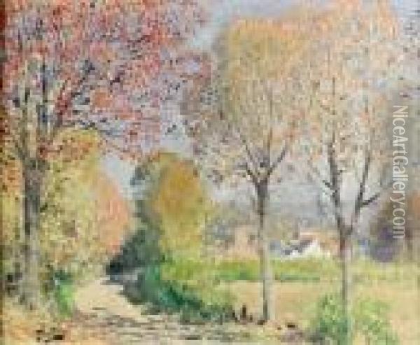 La Route Du Village Oil Painting - Pierre Eugene Montezin