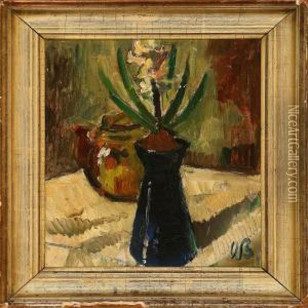 Scenery Along With Stilllife Oil Painting - Willy Bille