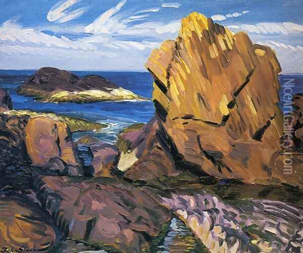 Yellow Rock, Gloucester Oil Painting - John Sloan