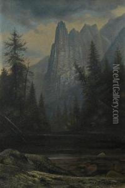 Sentinel Rock Oil Painting - Florence Nightingale Robinson