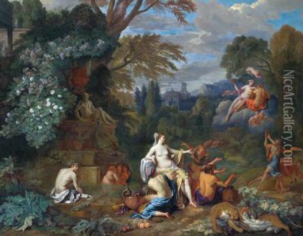 Paesaggio Classico Con Arianna A Nasso Oil Painting - Pieter Rysbrack