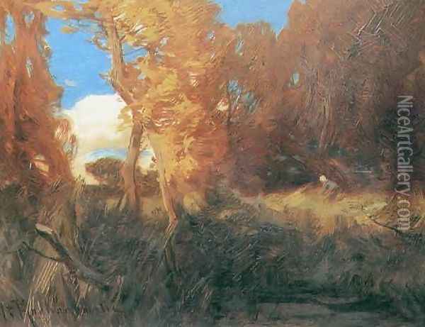 Autumn Forest Oil Painting - Roman Kochanowski
