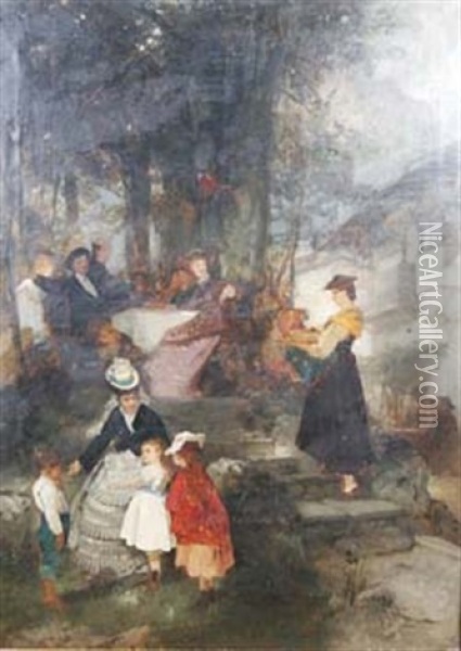 Sommerfrische In Sudtirol Oil Painting - Wilhelm Maria Hubertus Leibl