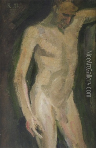 Stehender Mannlicher Akt Oil Painting - Karl Stirner