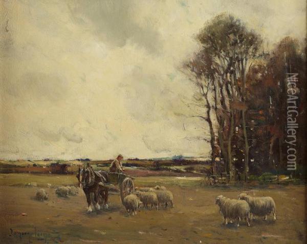 Feeding The Sheep Oil Painting - Tomson Laing