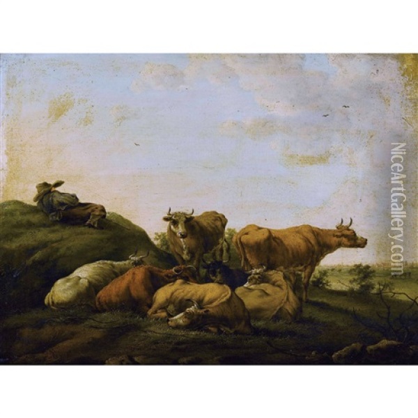 Pastorale Oil Painting - Jacob Van Stry