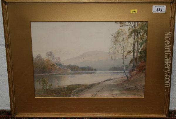 Depicting A Lake Oil Painting - Edward Arden