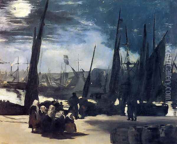 Moonlight Over The Port Of Boulogne Oil Painting - Edouard Manet