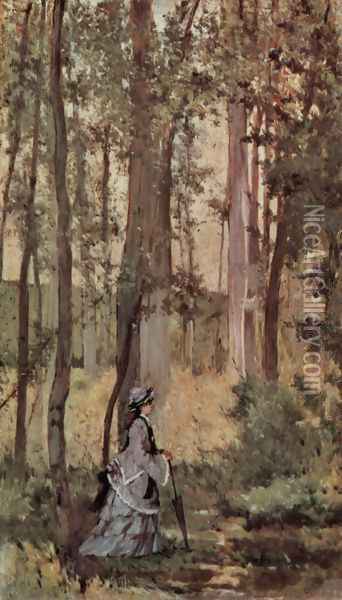 Lady in the forest Oil Painting - Giovanni Fattori