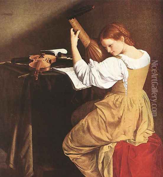 Lute Player Oil Painting - Orazio Gentileschi