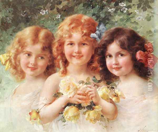 Three Sisters Oil Painting - Emile Vernon