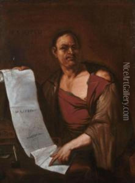 Idealbildnis Des Griechischen Mathematikers Archimedes Oil Painting - Giovanni Battista Langetti