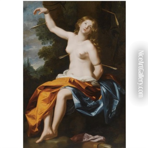 Saint Christina Oil Painting - Nicolas Regnier