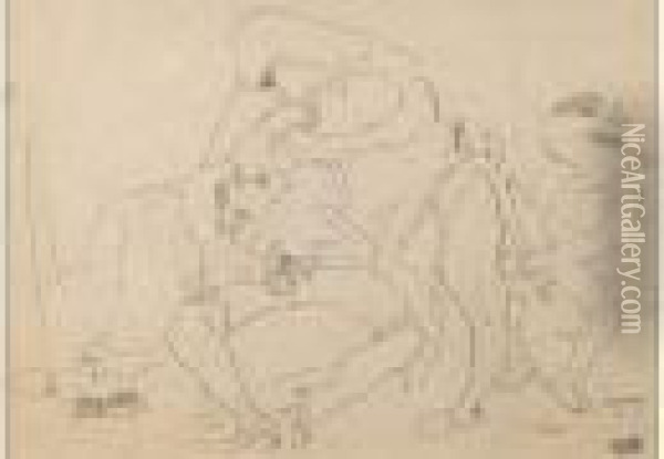 Erotique Oil Painting - Jules Pascin