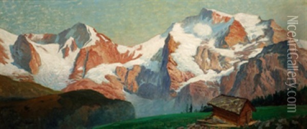 Schweiz, Die Jungfrau Oil Painting - Karl Langhammer