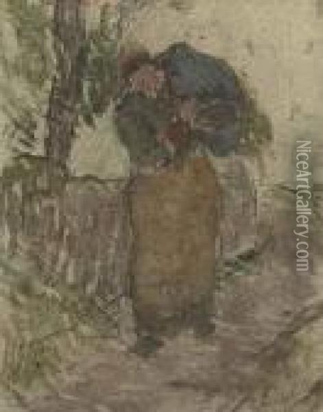 Paysanne Oil Painting - Camille Pissarro