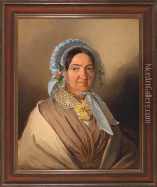 Portrait Einer Dame Mit Spitzenhaube Oil Painting - Ignaz Umlauf