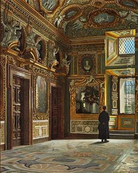 Palazzo Borghese Oil Painting - Adolf Heinrich Claus Hansen
