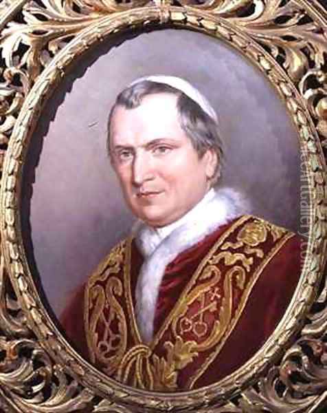 Portrait of Pope Pius IX, Giovanni Maria Mastai Ferretti (1792-1878), pope from 1846 Oil Painting - Theodor Breidwiser or Breitwieser