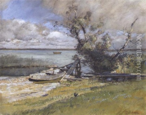 Am Ufer Der Fraueninsel Chiemsee Oil Painting - Rudolf Ribarz