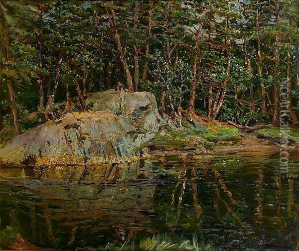 The Swimming Hole Oil Painting - Constantin Alexandr. Westchiloff