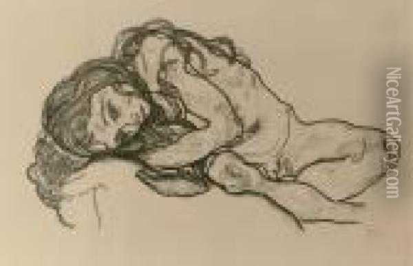 Madchen Oil Painting - Egon Schiele