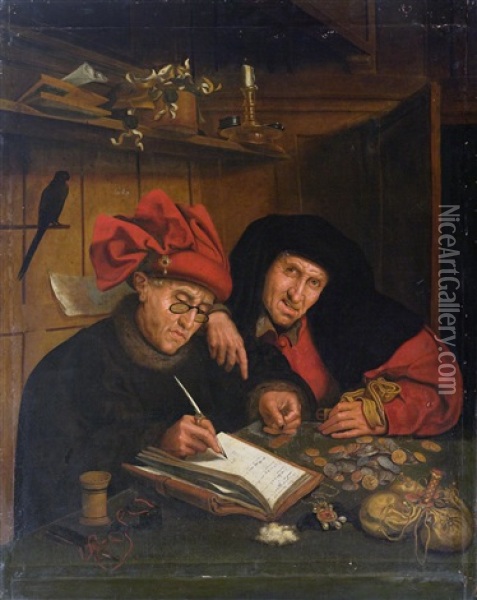 Die Geldwechsler Oil Painting - Marinus van Reymerswaele