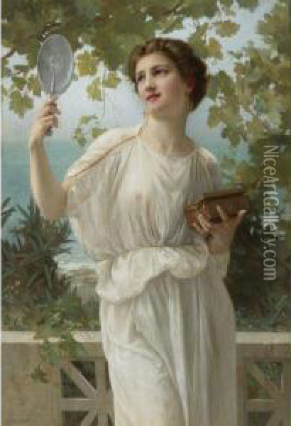 Admiring Beauty Oil Painting - Guillaume Seignac
