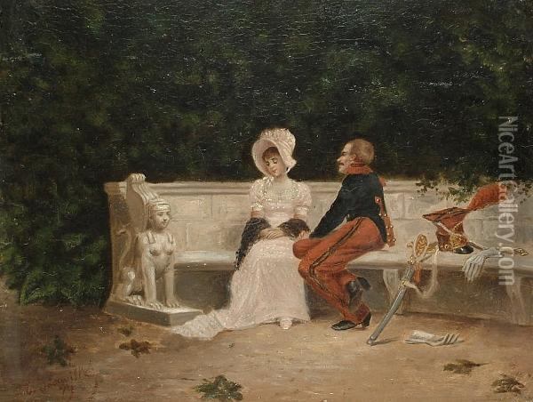 The Suitor Oil Painting - Eliza Joinville