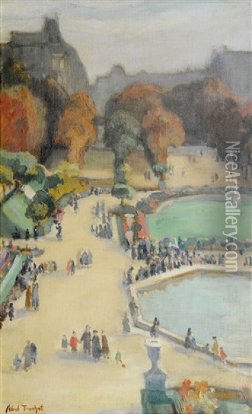 Paris, Le Jardin Du Luxembourg Anime Oil Painting - Louis Abel-Truchet