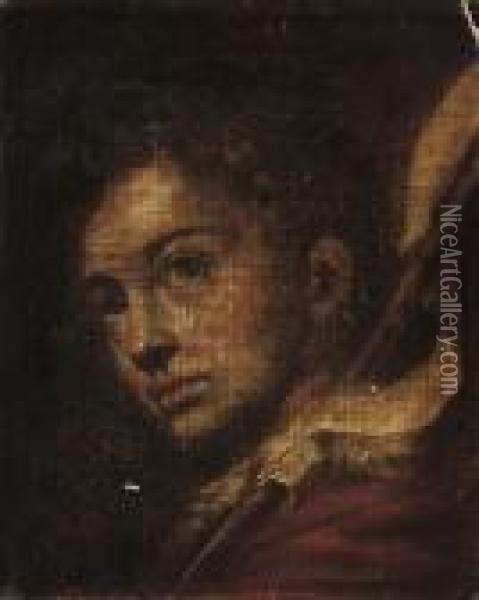 Head Of A Boy Oil Painting - Sir Joshua Reynolds