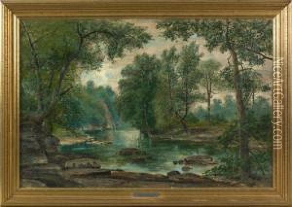 View Of Upper Schuykill Oil Painting - Christopher H. Shearer