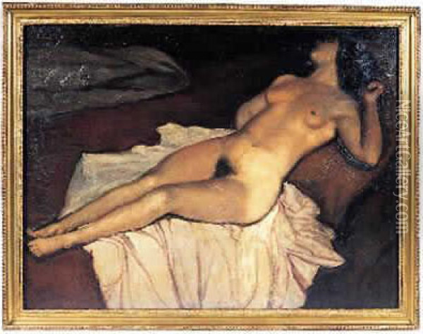 Nu Couche Oil Painting - Emile Bernard