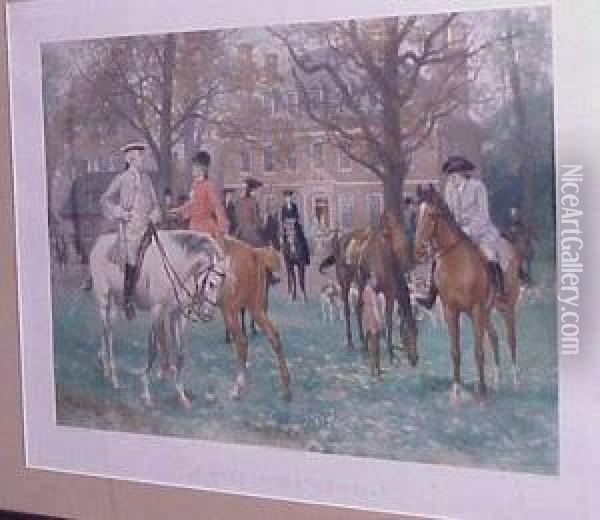 The Meet In Old Virginia Oil Painting - Thure Thulstrup